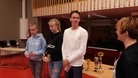 SM-kisoihin osallistuneita palkittiin. Kuvassa vasemmalta Riina Laakso, Noora Laakso ja Topi Julkunen. Kuvasta puuttuu Panu Auvinen.
