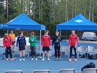 Kilpailijoiden esittely, tuleva mitalikolmikko osui arvonnassa kolmeksi viimeiseksi heittäjäksi.