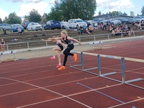 Vilja Tarkiainen 60 metrin aidoissa.